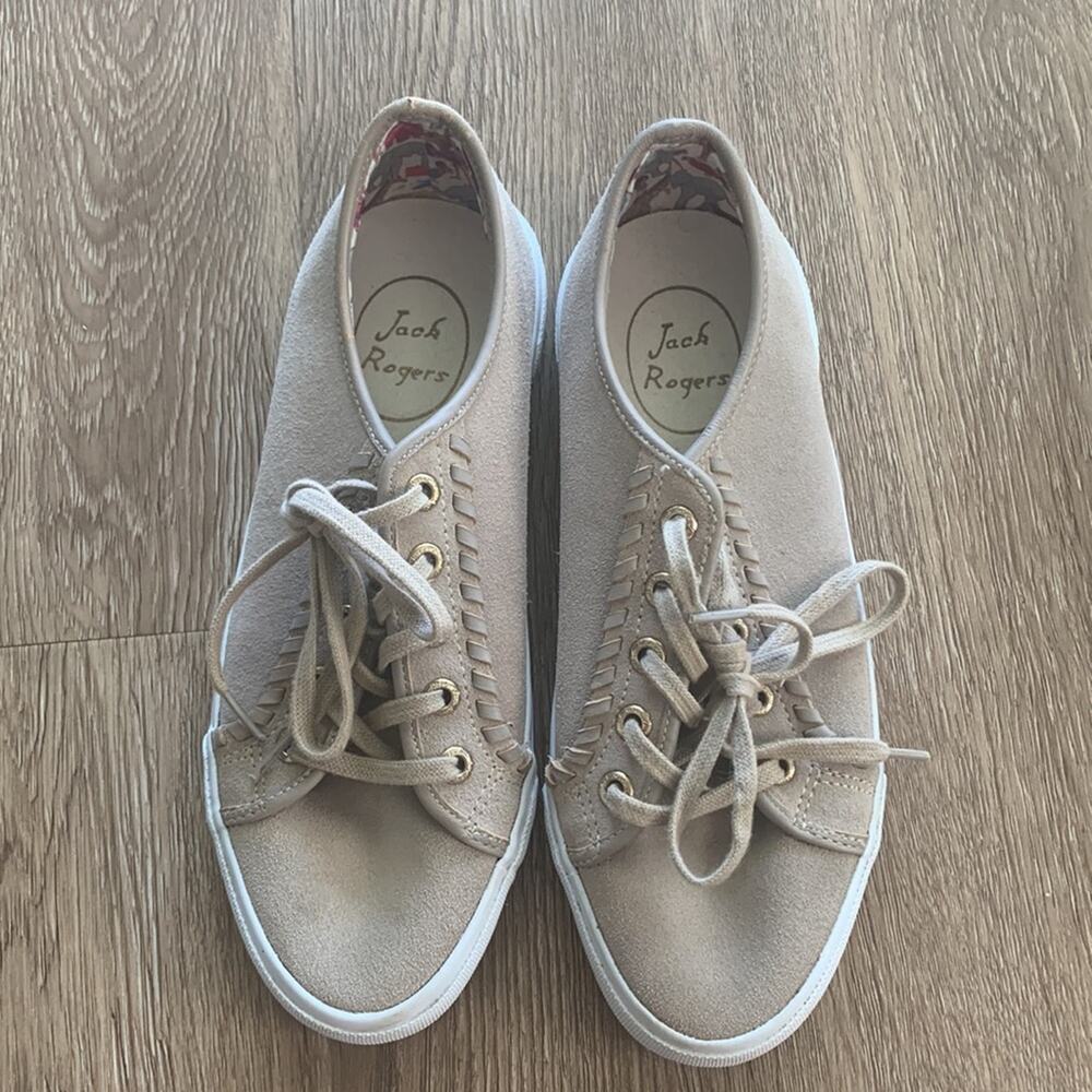 Jack Rogers Carter Sneakers Tan Size 6.5 Waterproof Suede View 2